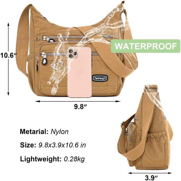 Tianhengyi Multi-Pocket Crossbody Bag for Women Waterproof Travel Shoulder Purse - Picture 3 of 6